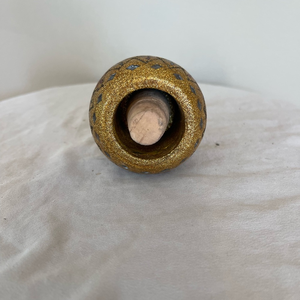 Glass Brass Inlay Cork Vintage Jewels Rare Colors Wine Bottle Colored Rare Cap - Picture 4 of 6